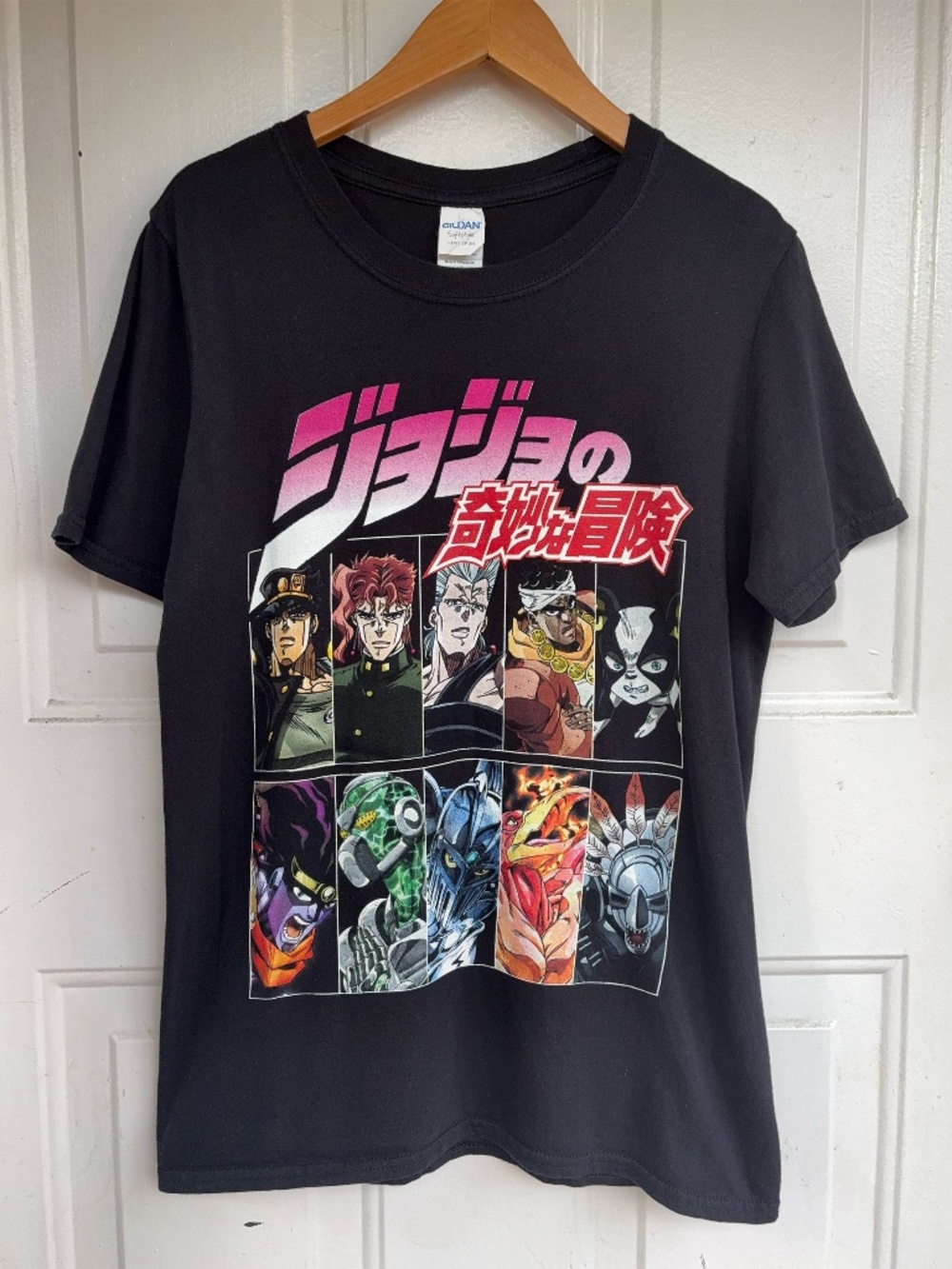 JoJo's Bizarre Adventure Anime Manga Graphic T Shirt Black Gildan Small S